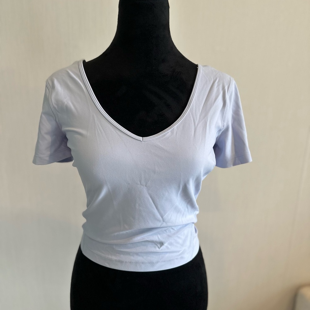Lululemon Athletica Blue Fitted Crop T-Shirt
